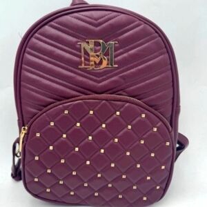 NWT Badgley Mischka Quilted Mini Backpack - Wine Color Badgley Mischka Red Bags & Handbags for Women for sale | eBay main image 3